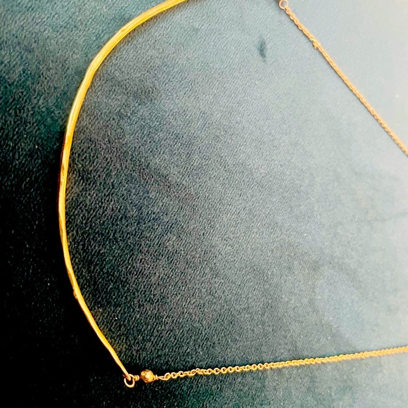 Gold Minimalist Bracket Necklace - 7.5 inches, gold vermeil - Picture 2 of 3